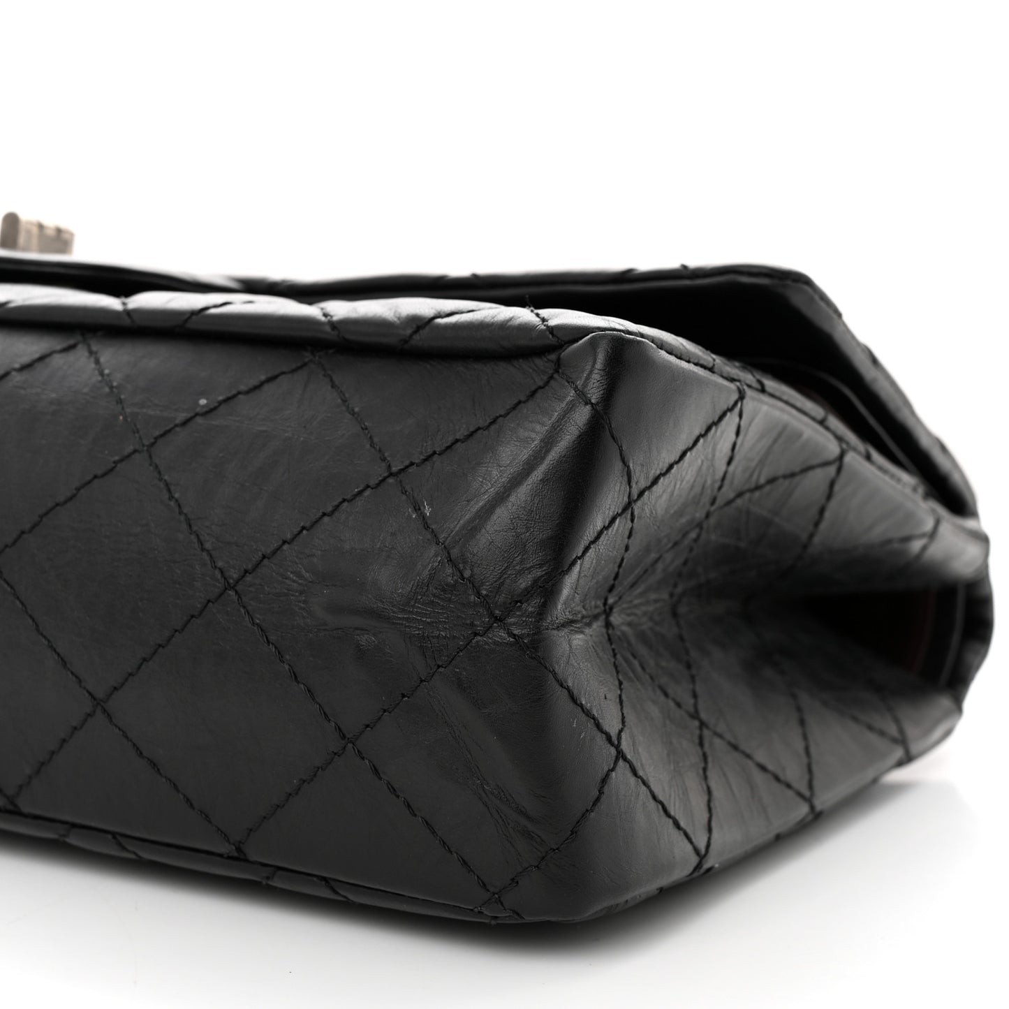 Aged Calfskin Quilted 2.55 Reissue 227 Flap Black