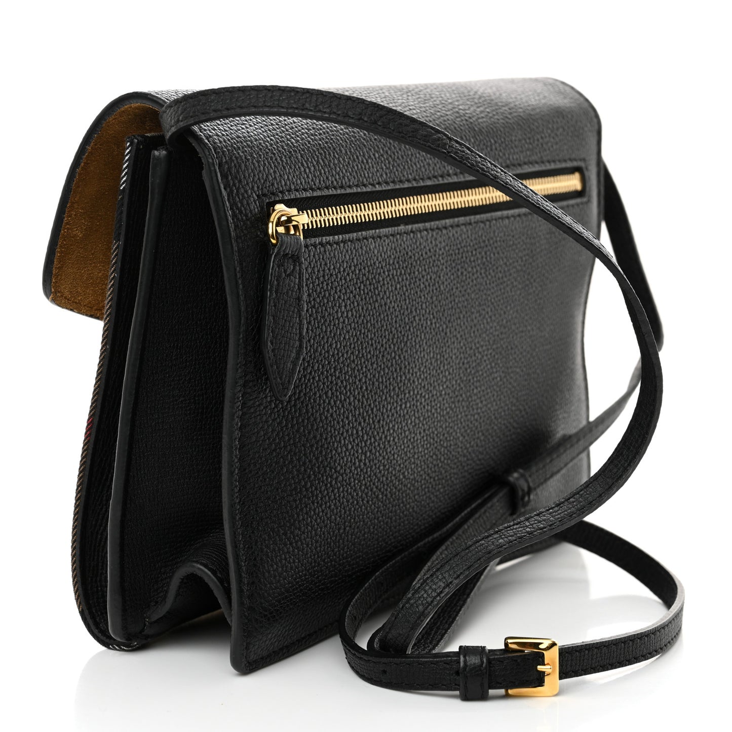 Derby Calfskin House Check Small Macken Crossbody Bag Black