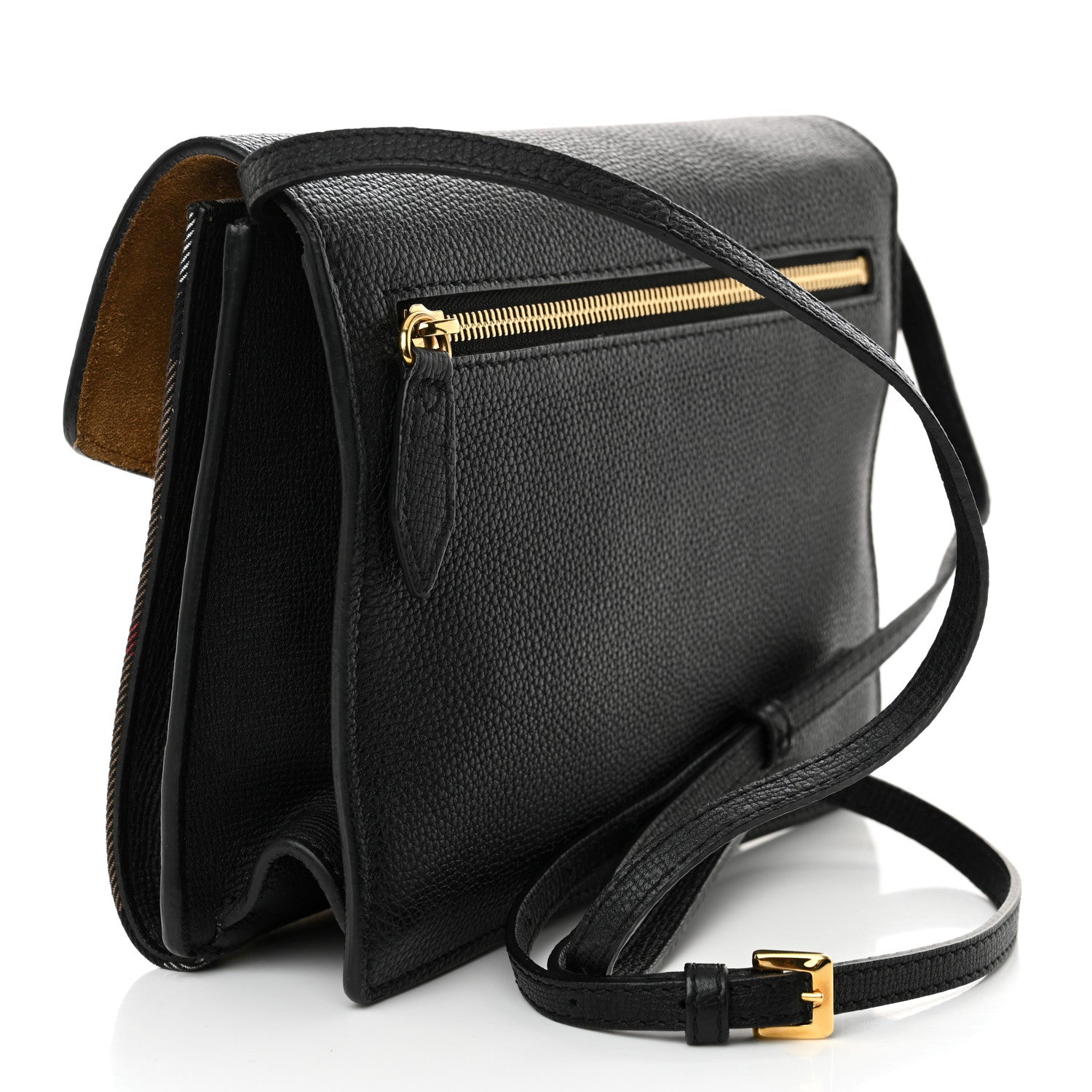 Burberry Derby Calfskin House Check Small Macken Crossbody Bag Black 3 of 14
