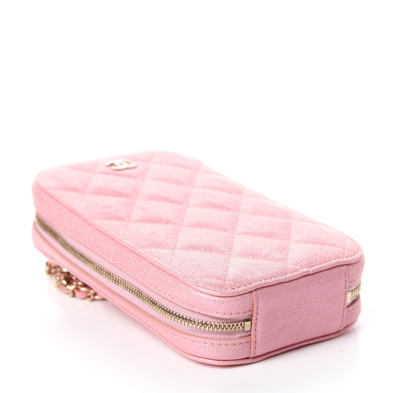 Chanel Iridescent Caviar Quilted Zip Phone Case Pink 4 of 10