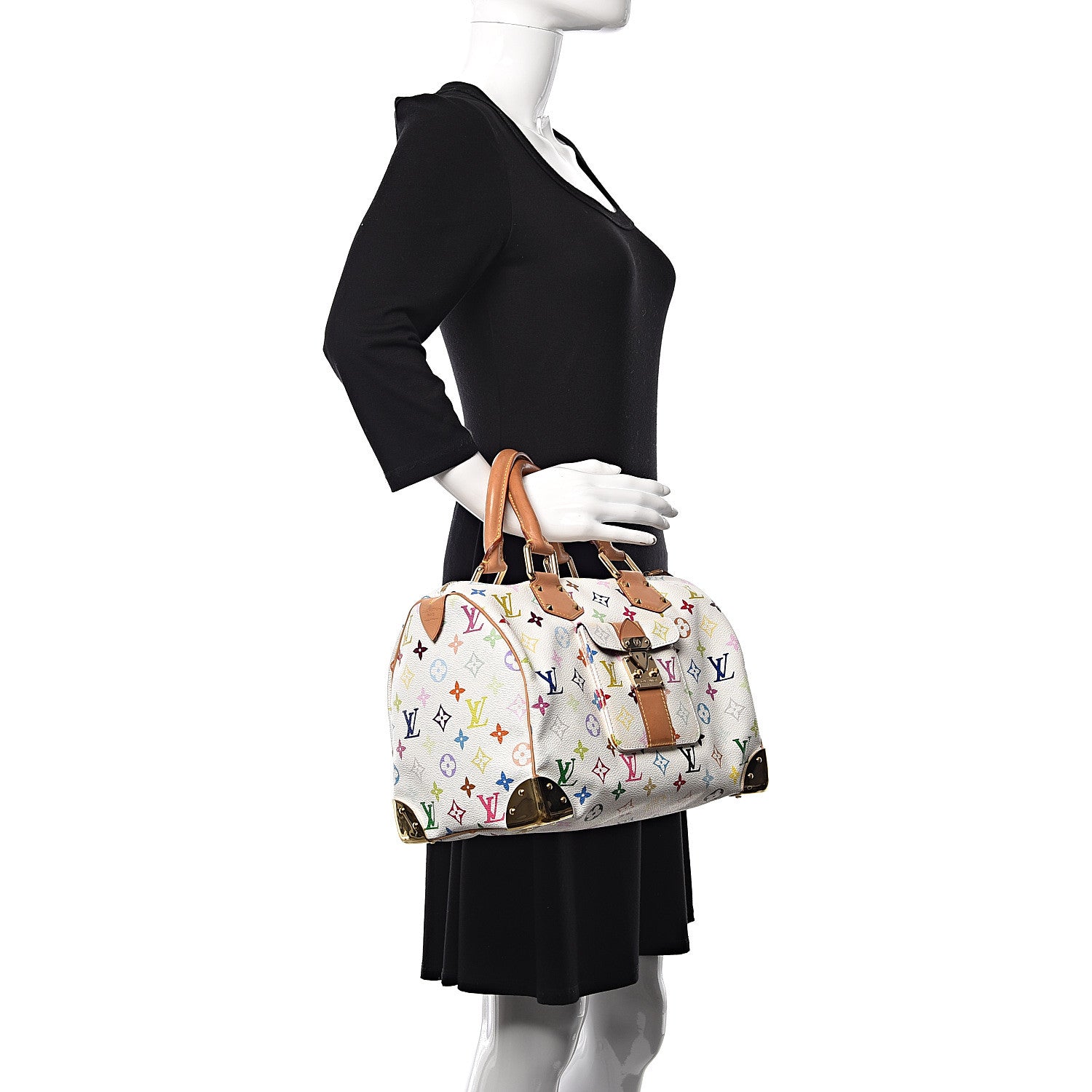 Louis Vuitton Monogram Multicolor Speedy 30 White 2 of 9