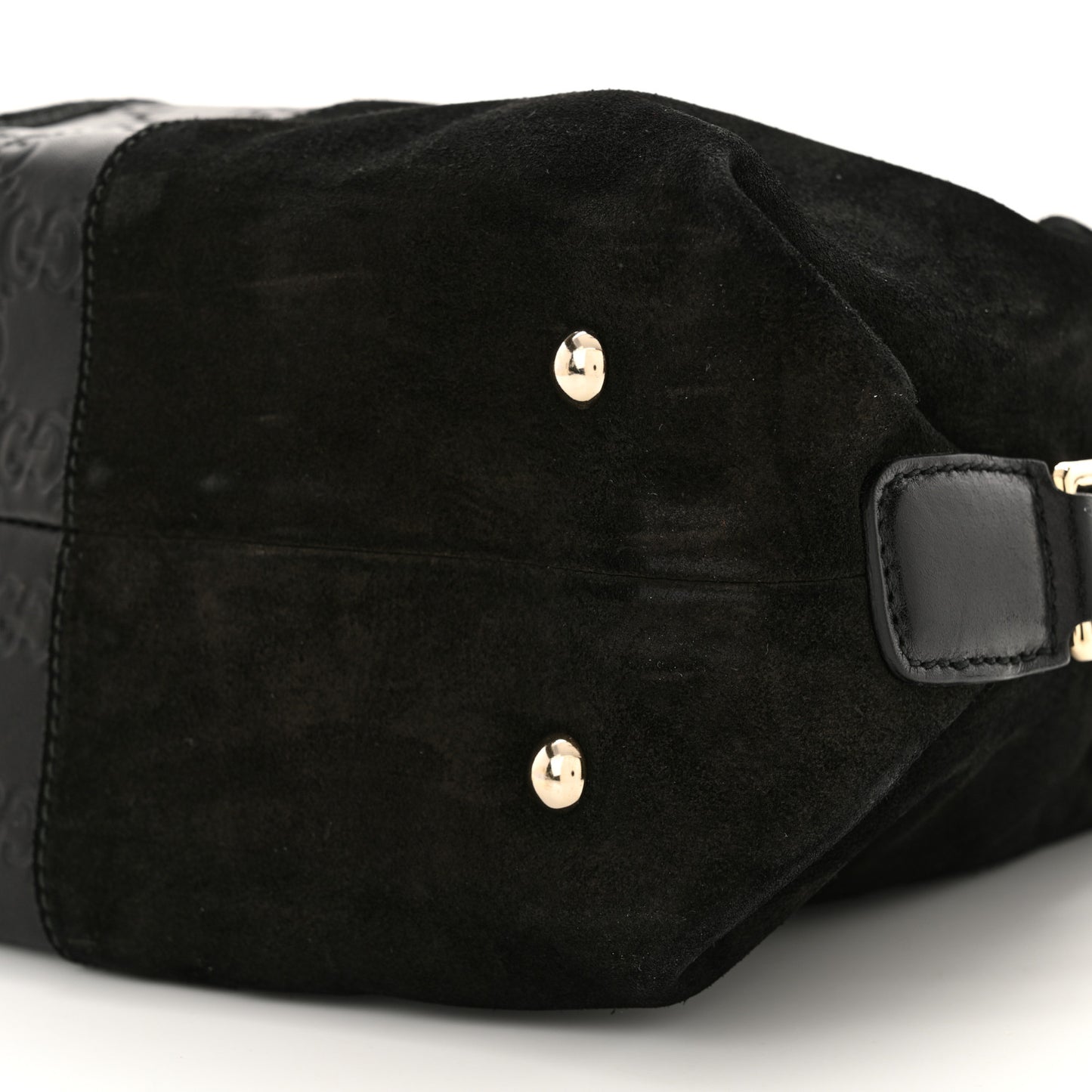 Suede Guccissima Small Boston Black