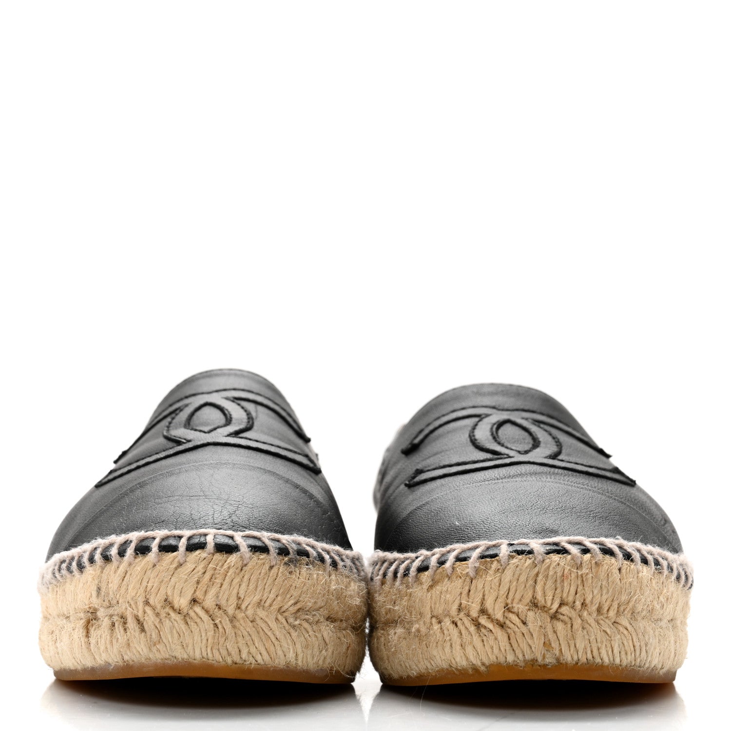 Chanel Lambskin CC Espadrilles 37 Black 2 of 10