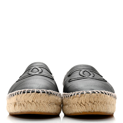 Chanel Lambskin CC Espadrilles 37 Black 2 of 10