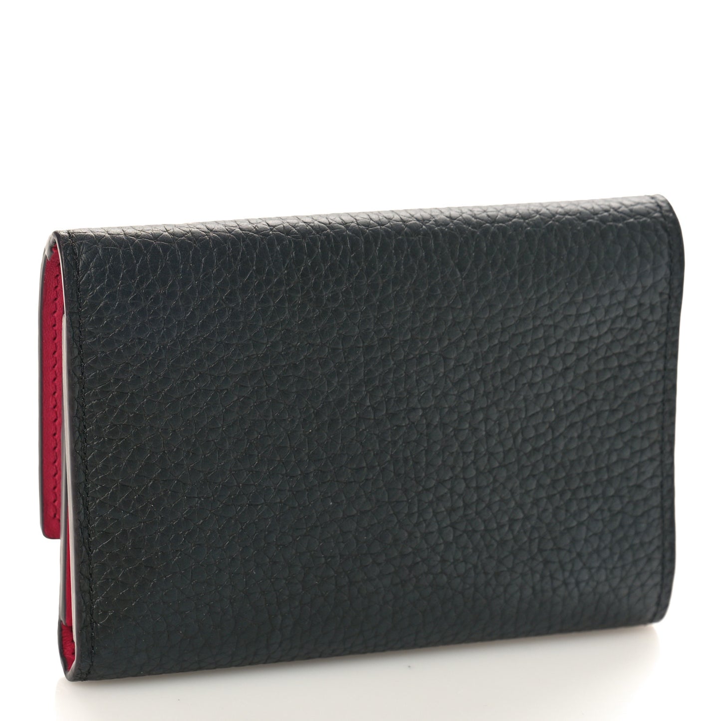 LOUIS VUITTON Taurillon Capucines Compact Wallet Black