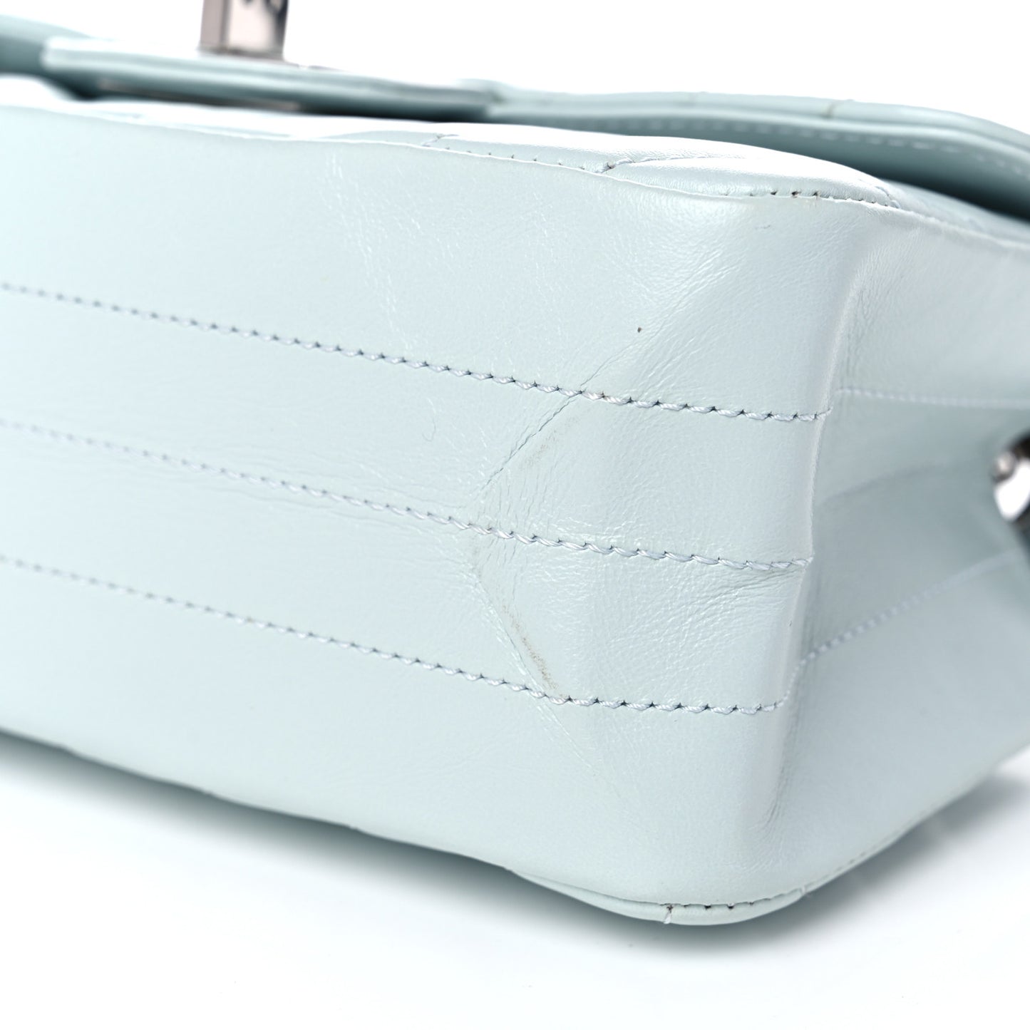 Aged Calfskin Chevron Quilted 2.55 Reissue Mini Flap Light Blue