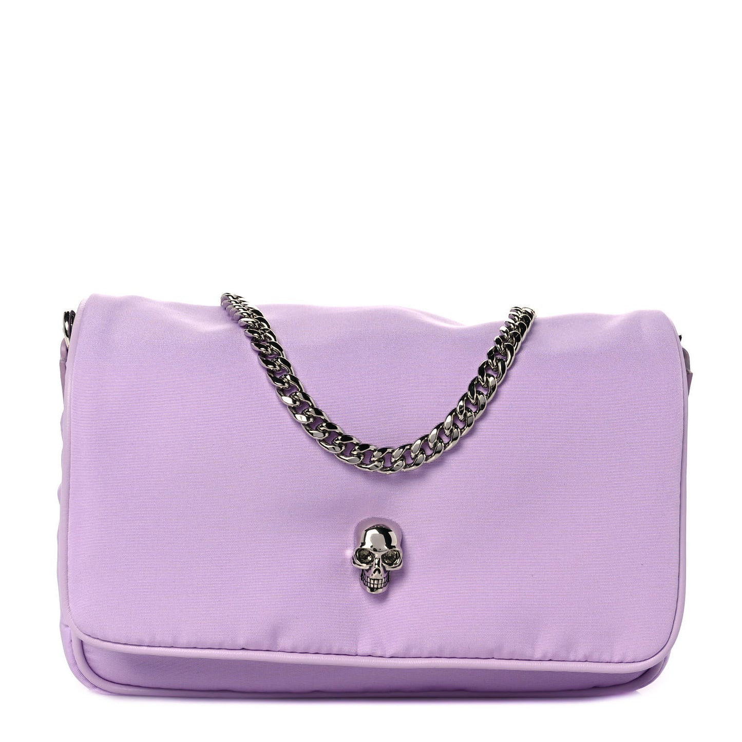 Nylon Skull Camera Crossbody Bag Lilac