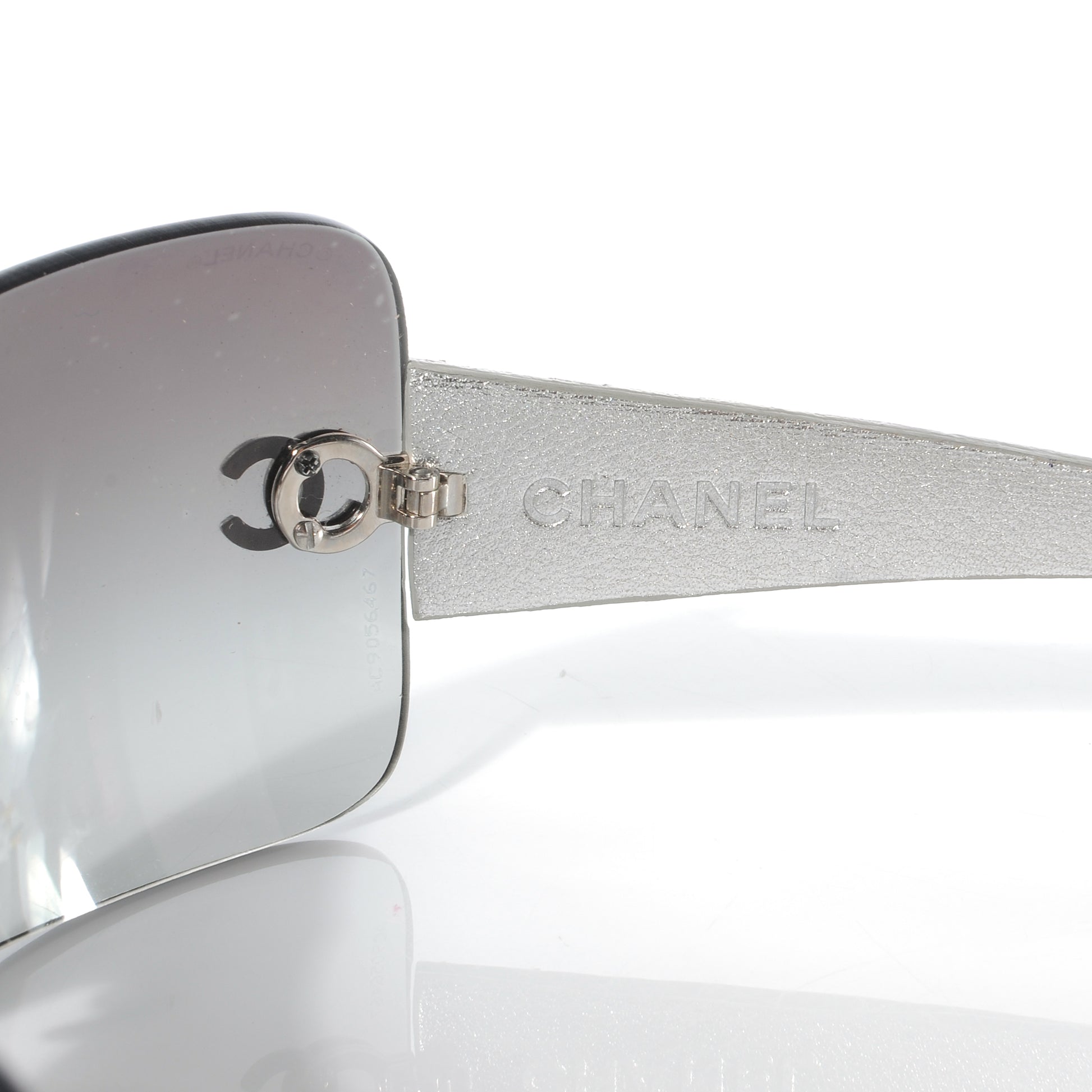Chanel Leather Quilted CC Sunglasses 4157 Silver 5 of 7
