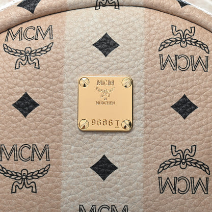 MCM Striped Visetos Small Stark Backpack Beige 9 of 9