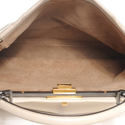 Fendi Goatskin Calf Hair Leopard Print Large Peekaboo Iconic Satchel Beige 6 of 11