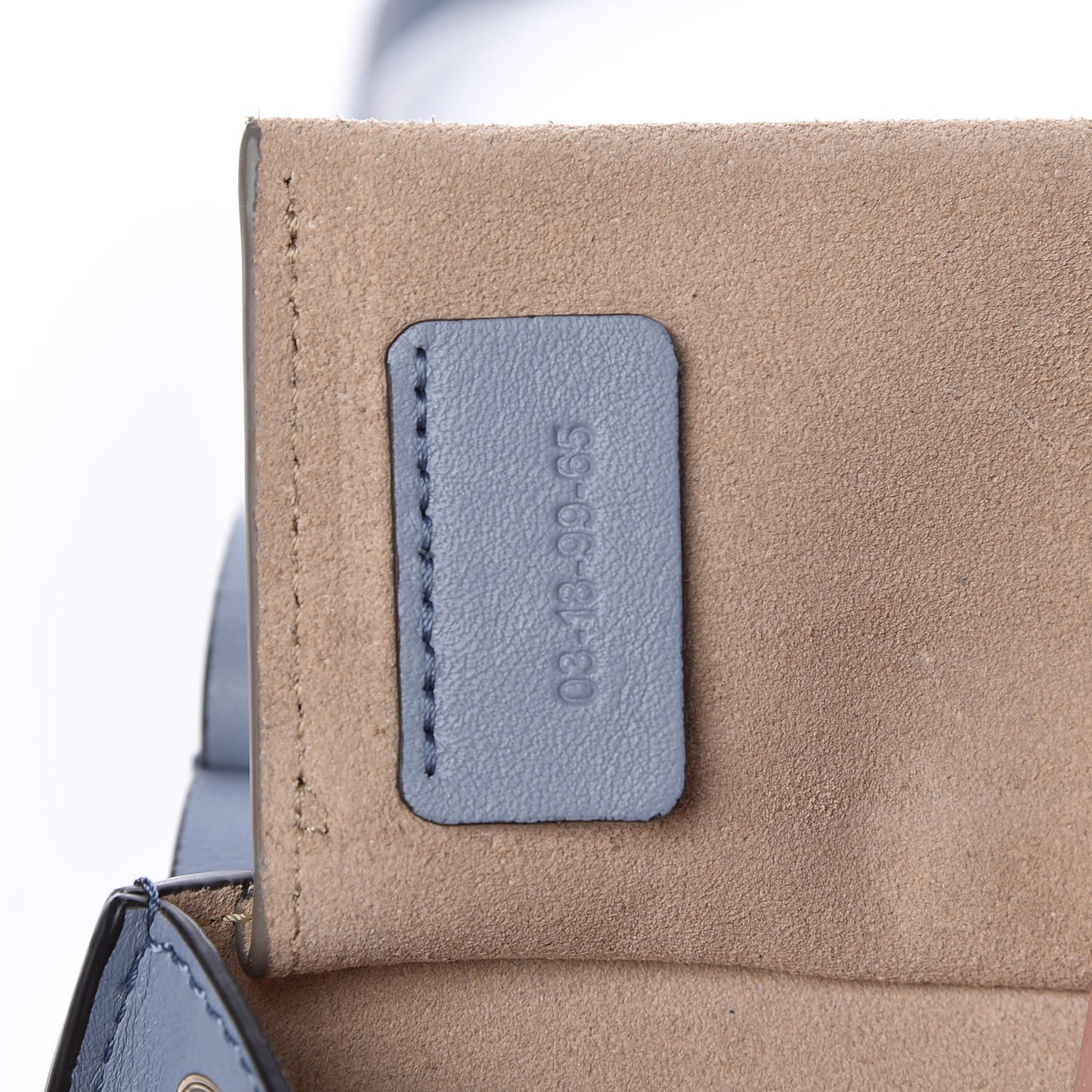 Suede Calfskin Mini Faye Bracelet Bag Washed Blue