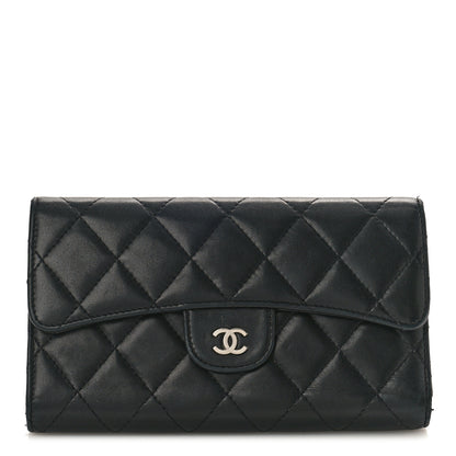 Chanel Lambskin Quilted Large Flap Wallet Black 1 of 12