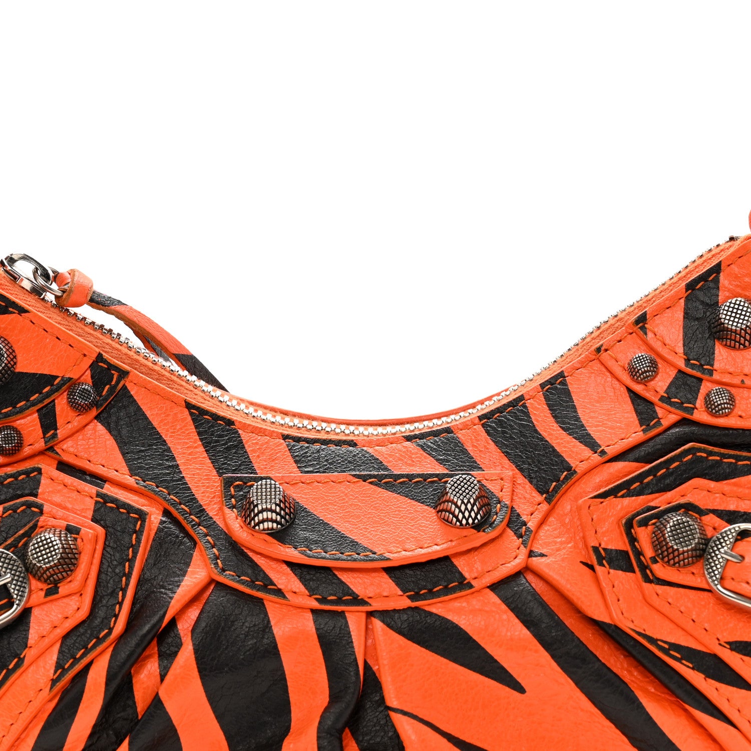 Balenciaga Agneau Arena Le Cagole Shoulder Bag XS Orange Black 9 of 14