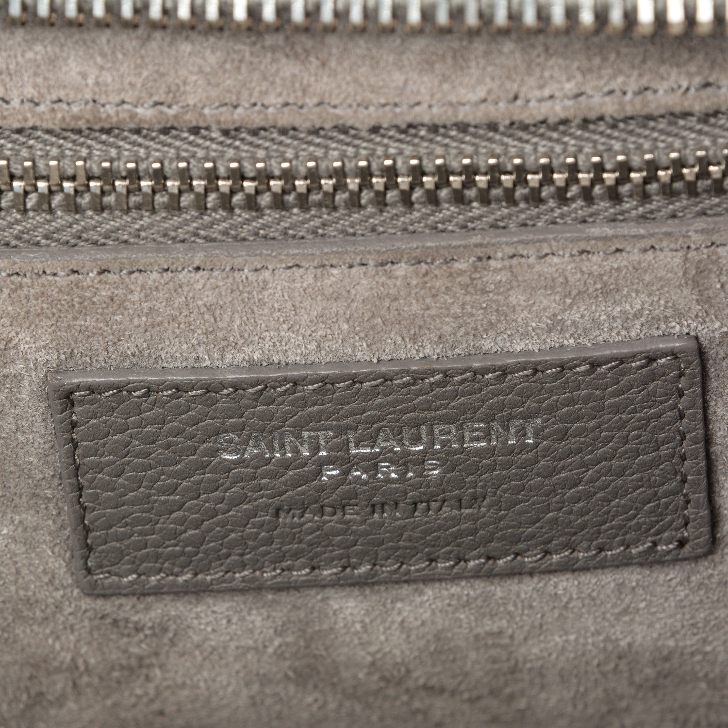 Saint Laurent Grained Calfskin Small Rive Gauche Cabas Fog 6 of 8