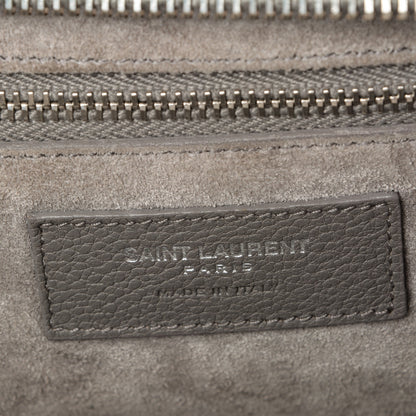 Saint Laurent Grained Calfskin Small Rive Gauche Cabas Fog 6 of 8