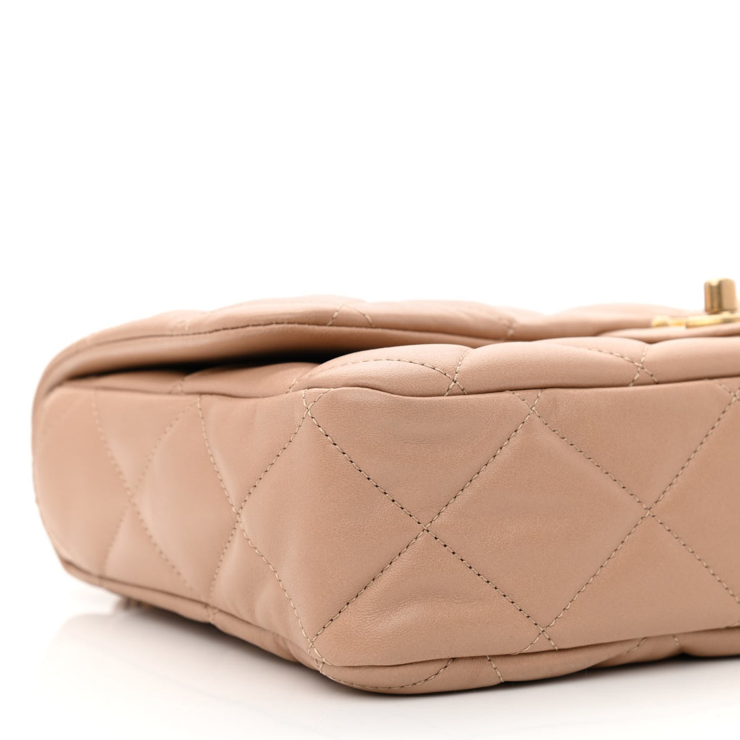 Lambskin Quilted Large CC Funky Town Flap Beige