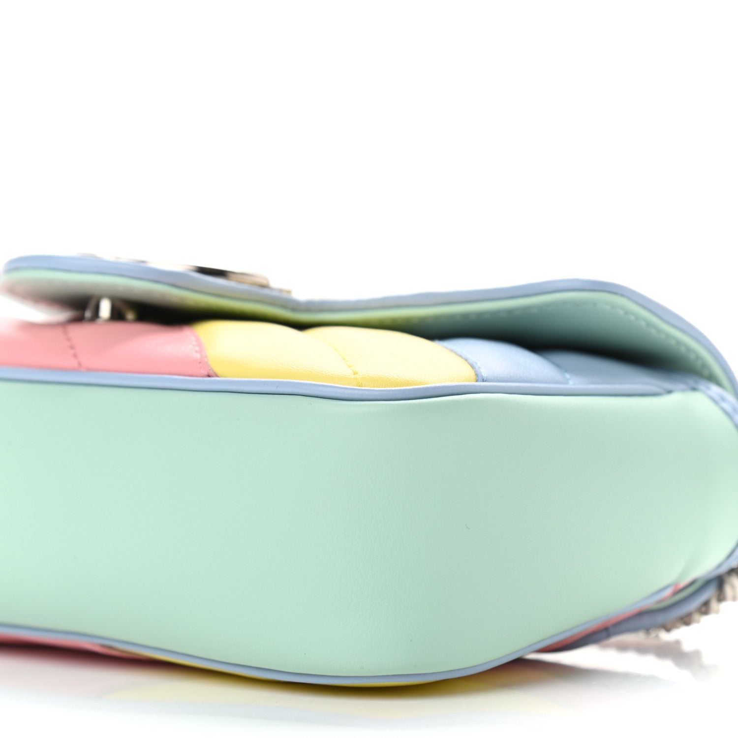 Gucci Calfskin Matelasse Diagonal Super Mini GG Marmont Shoulder Bag Multicolor Pastel 10 of 11