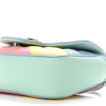 Gucci Calfskin Matelasse Diagonal Super Mini GG Marmont Shoulder Bag Multicolor Pastel 10 of 11
