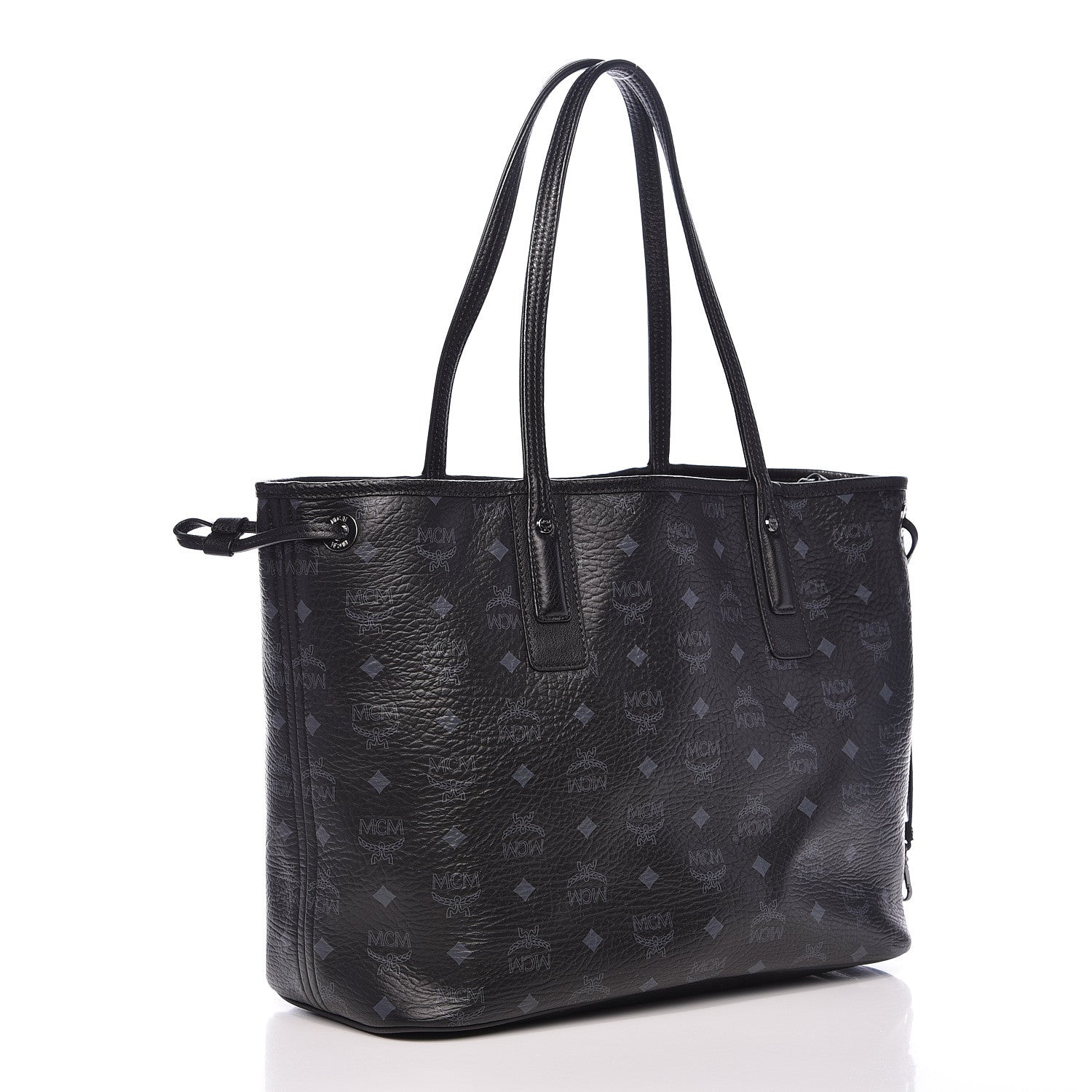 MCM Visetos Medium Liz Reversible Shopper Tote Black 7 of 16