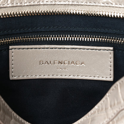 Balenciaga Calfskin Crocodile Embossed Classic Gold Hardware S City Beige Latte 6 of 9