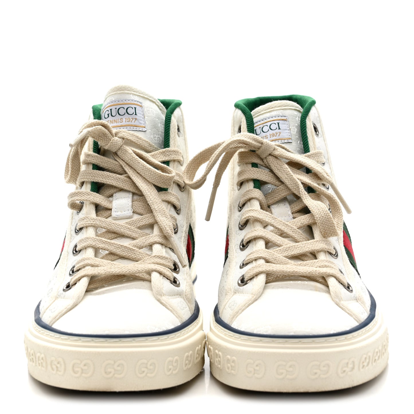 Monogram GG Mignon Web Womens 1977 Tennis High Top Sneakers 37 White