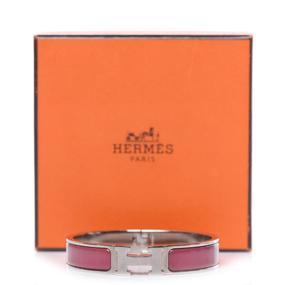 Hermes Enamel Narrow Clic Clac H Bracelet PM Cyclamen 3 of 5