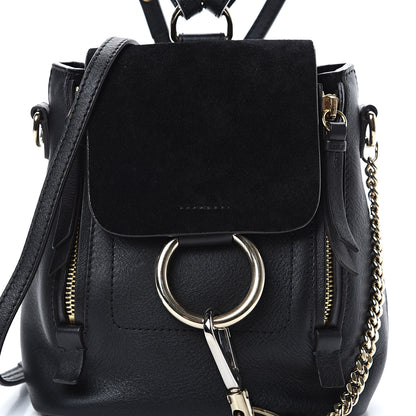Chloe Suede Calfskin Mini Faye Backpack Black 8 of 10