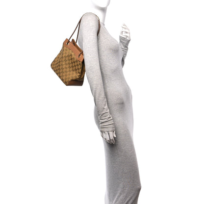 Gucci Monogram Woven Handle Tote Tan 2 of 11