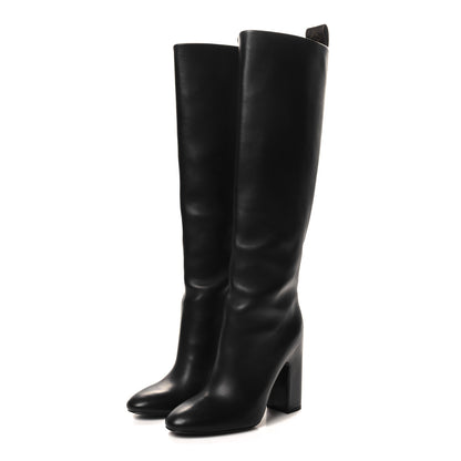 Louis Vuitton Calfskin Patent Monogram Donna High Boots 36 Black 3 of 7