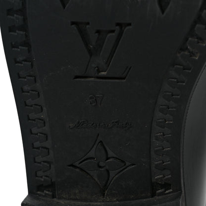 Louis Vuitton Rubber Embossed Monogram Drops High Rain Boots 37 Black 6 of 6