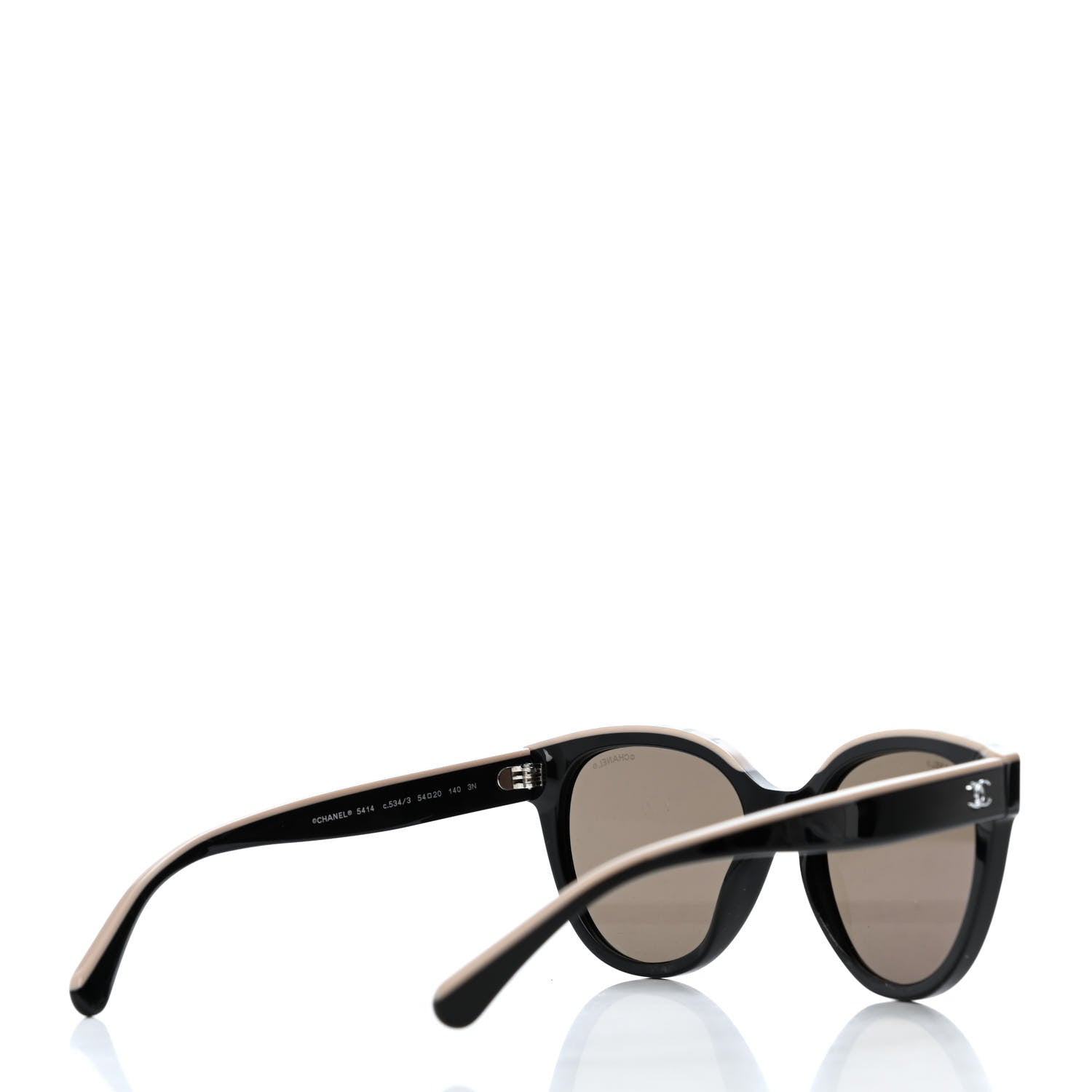 Chanel Acetate CC Butterfly Sunglasses 5414 Black Beige 4 of 4