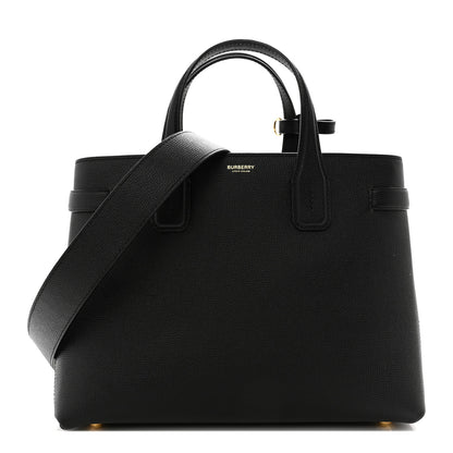 Burberry Derby Calfskin House Check Medium Banner Tote Black 1 of 12