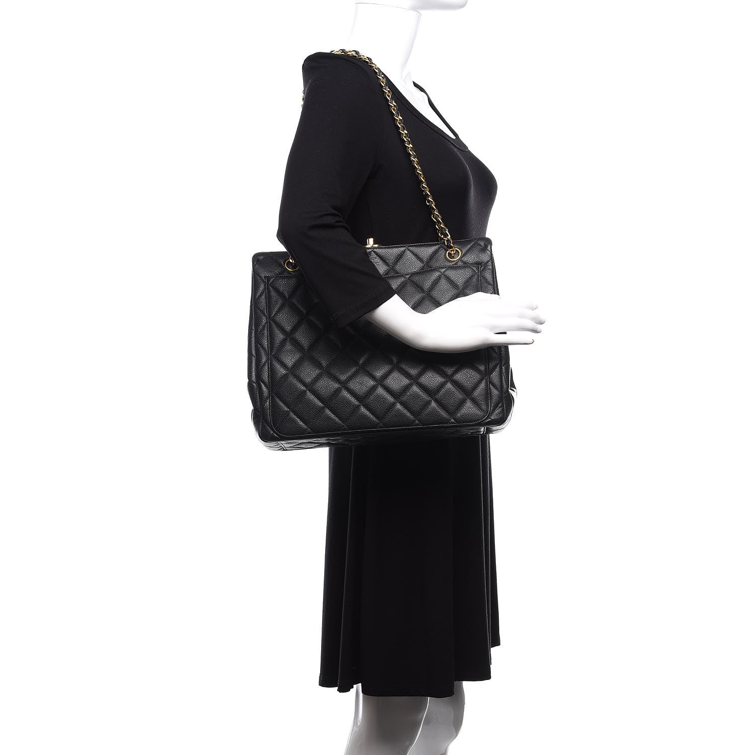 Chanel Caviar Quilted Frame Shoulder Bag Black 2 of 9