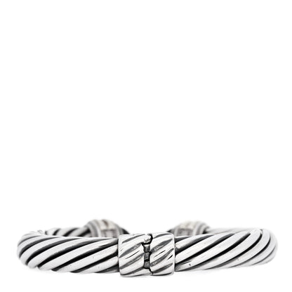 David Yurman Sterling Silver 14K Yellow Gold Black Onyx 10mm Cable Classics Hinged Bracelet 2 of 3