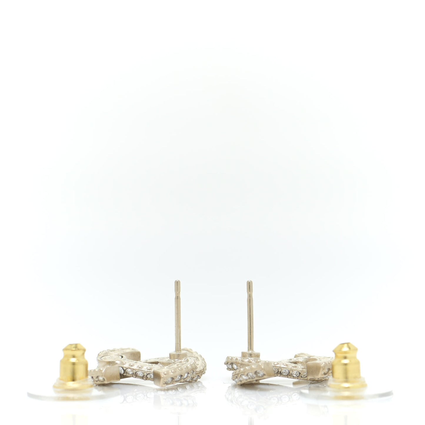 Crystal Timeless CC Earrings Light Gold