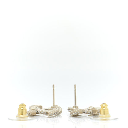 Chanel Crystal Timeless CC Earrings Light Gold 3 of 5