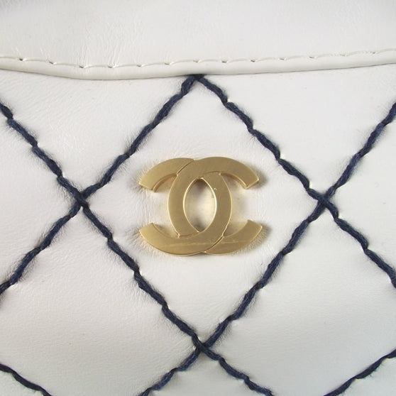 Chanel Leather Diamond Stitch Surpique Bowler 6 of 10