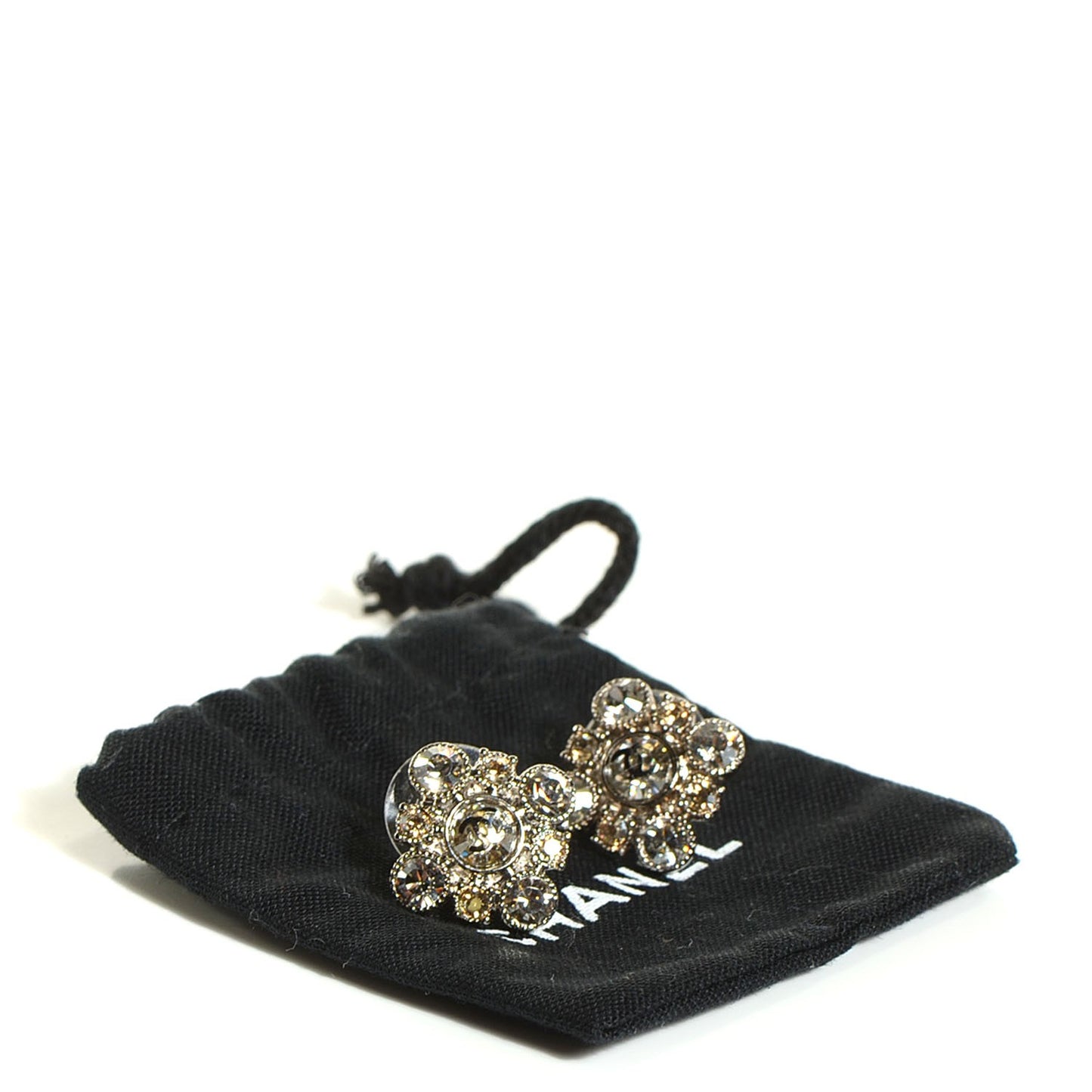 Crystal CC Earrings Silver