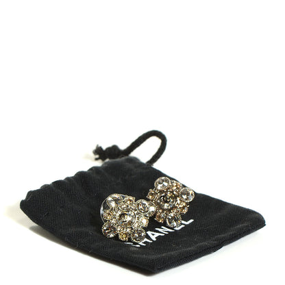 Chanel Crystal CC Earrings Silver 5 of 5