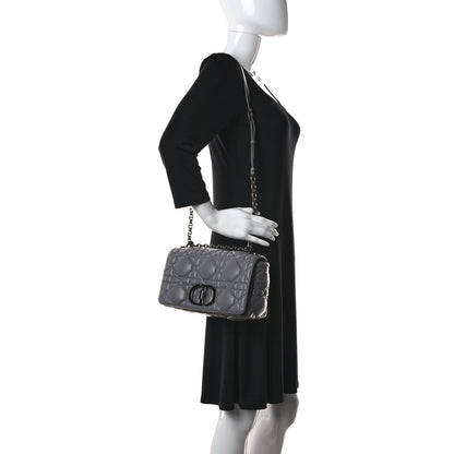 Christian Dior Calfskin Macrocannage Medium Caro Bag Iron Grey 2 of 14