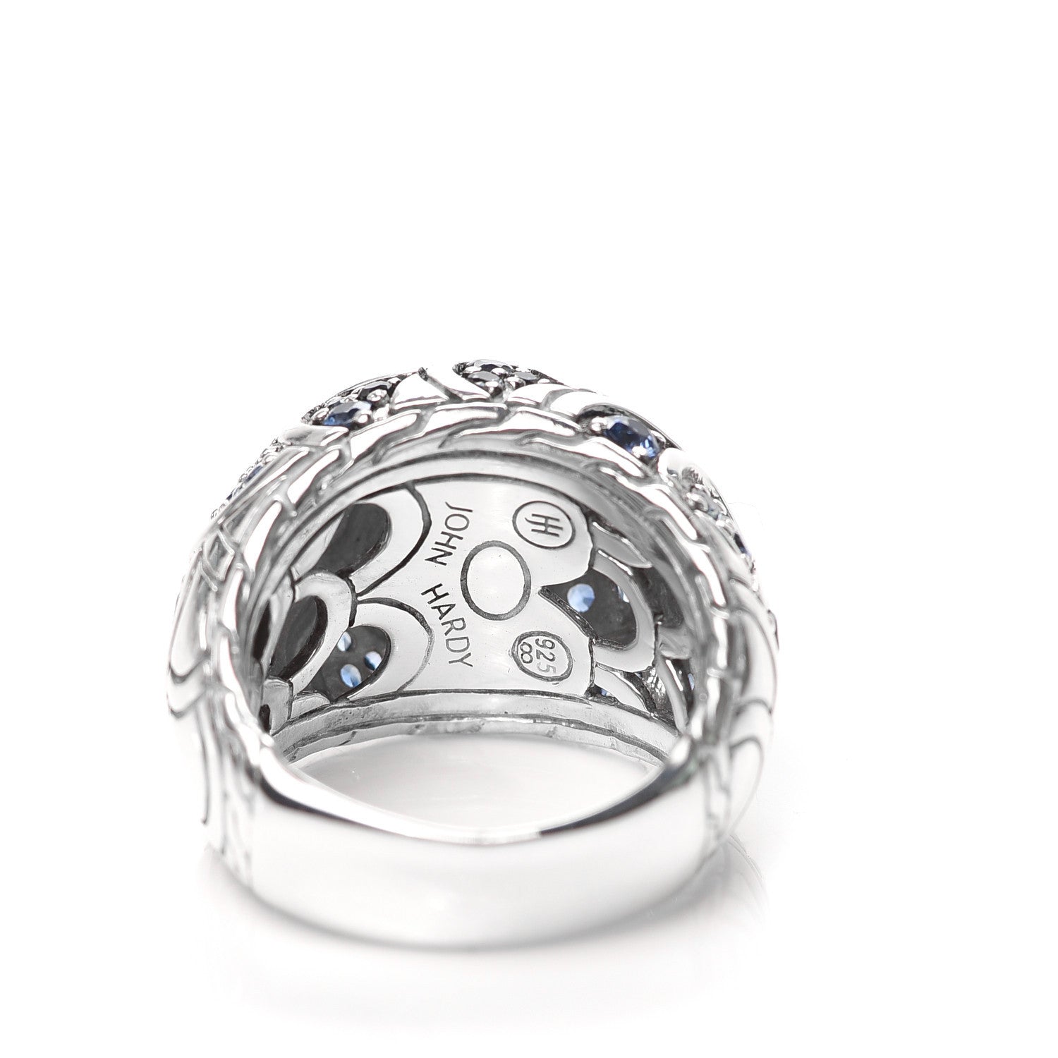 John Hardy Sterling Silver Sapphire Naga Dome Ring 54 7 3 of 4