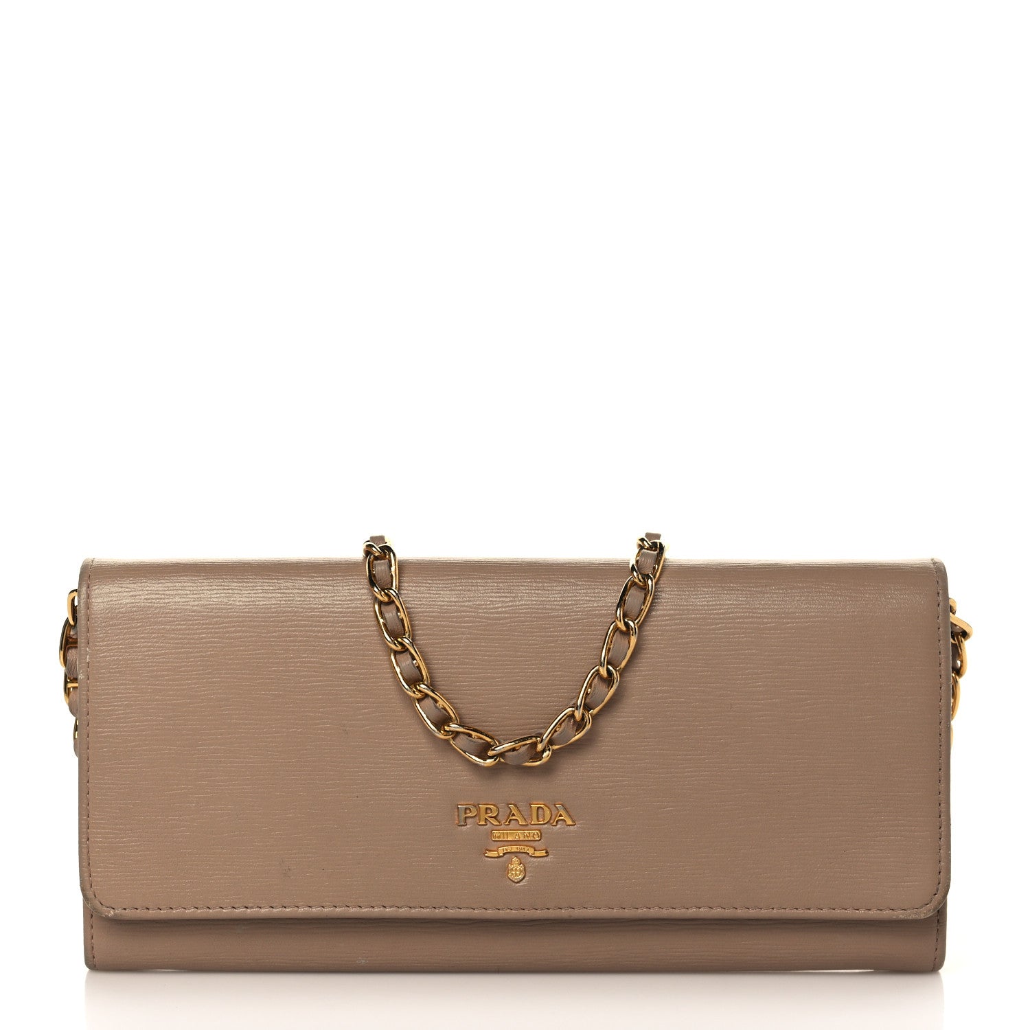 Prada Vitello Move Metal Oro Chain Wallet Cammeo 1 of 7
