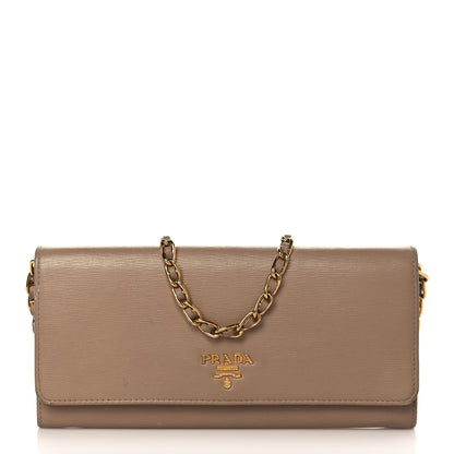 Prada Vitello Move Metal Oro Chain Wallet Cammeo 1 of 7