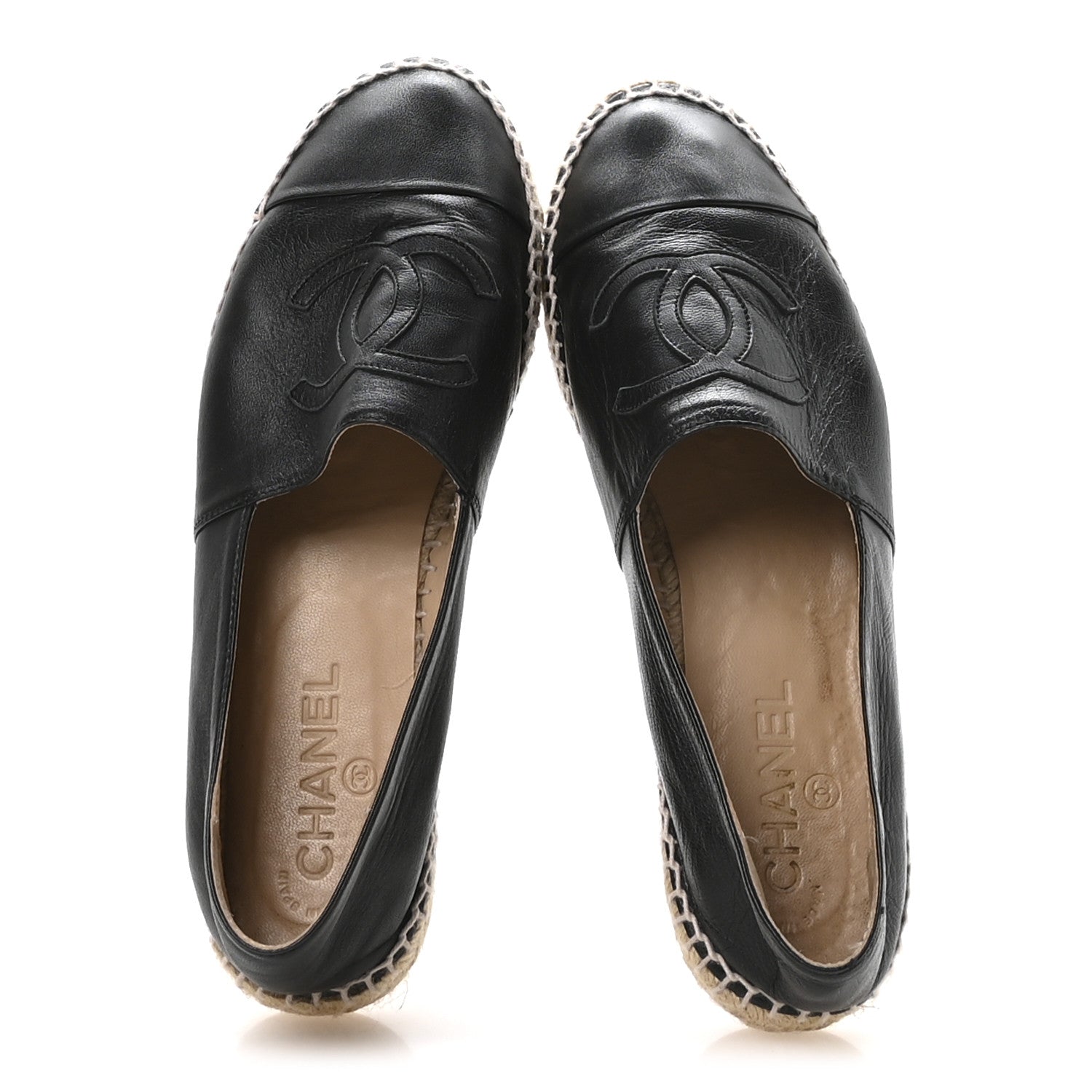 Chanel Lambskin CC Espadrilles 39 Black 2 of 9
