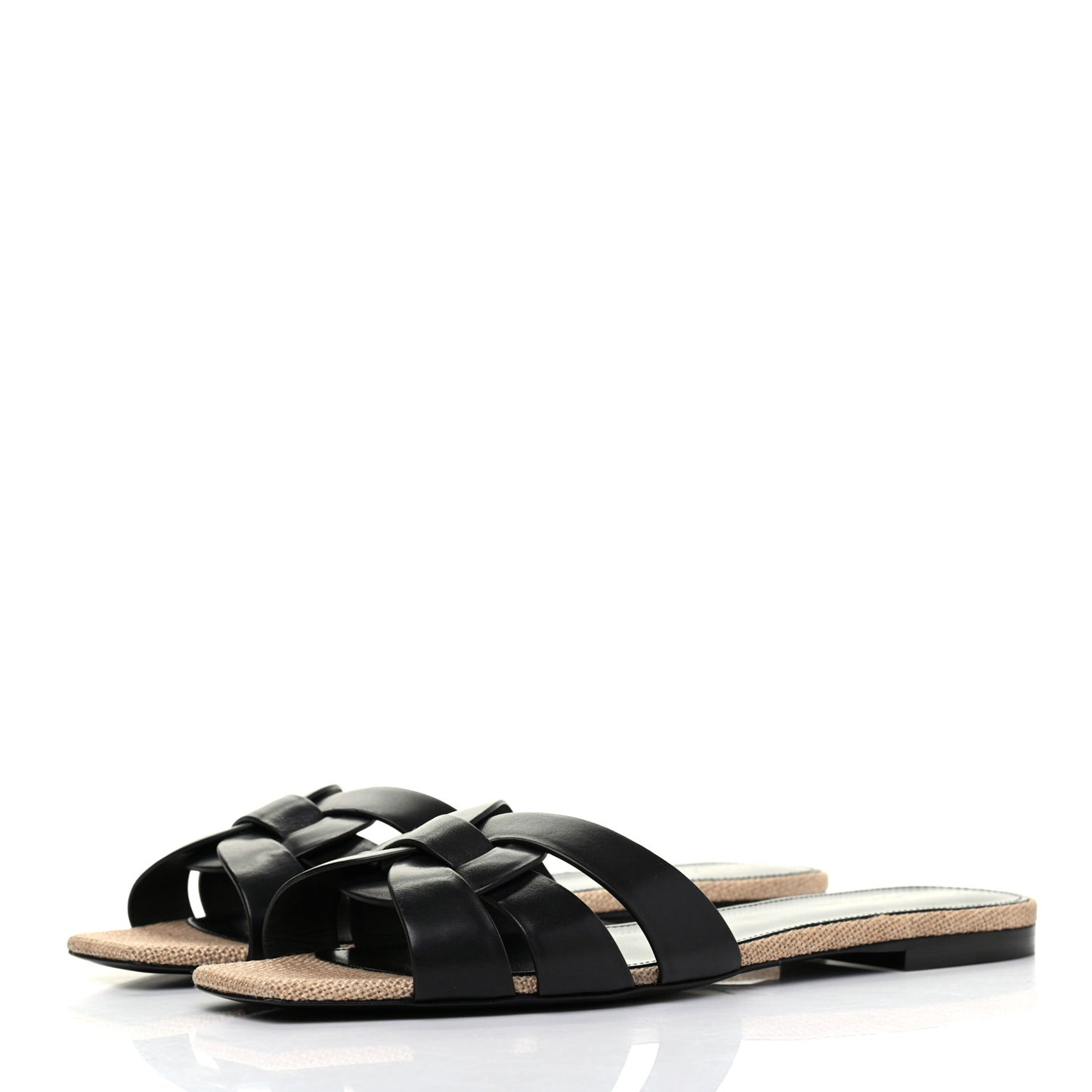 Calfskin Nu Pied 05 Slide Sandals 41 Black