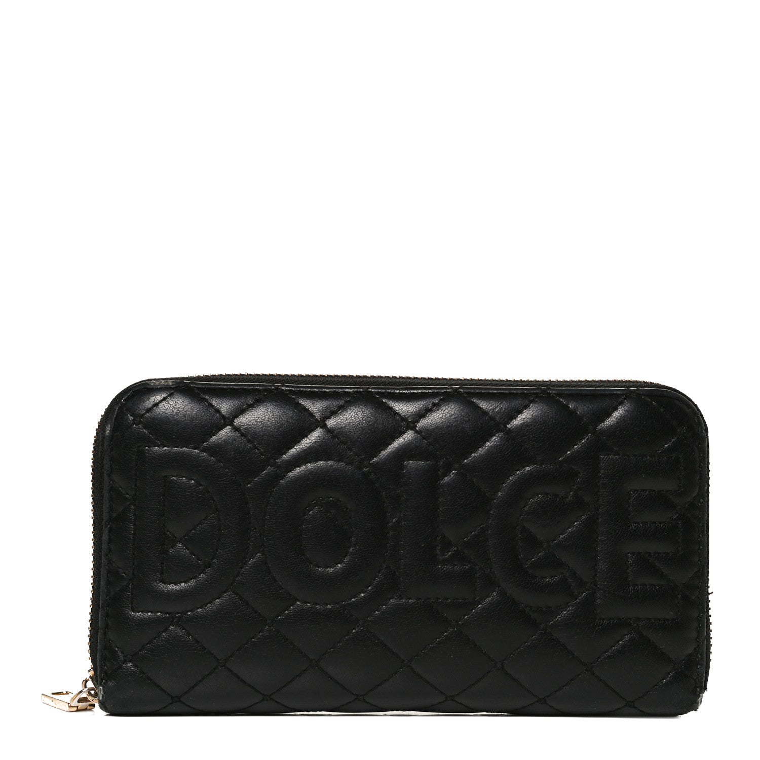 Dolce & Gabbana Calfskin Quilted Zip Around Wallet Black 1 of 10