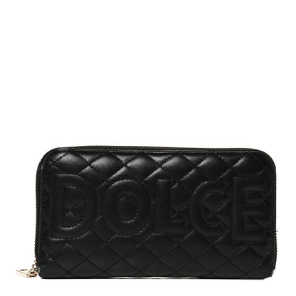 Dolce & Gabbana Calfskin Quilted Zip Around Wallet Black 1 of 10
