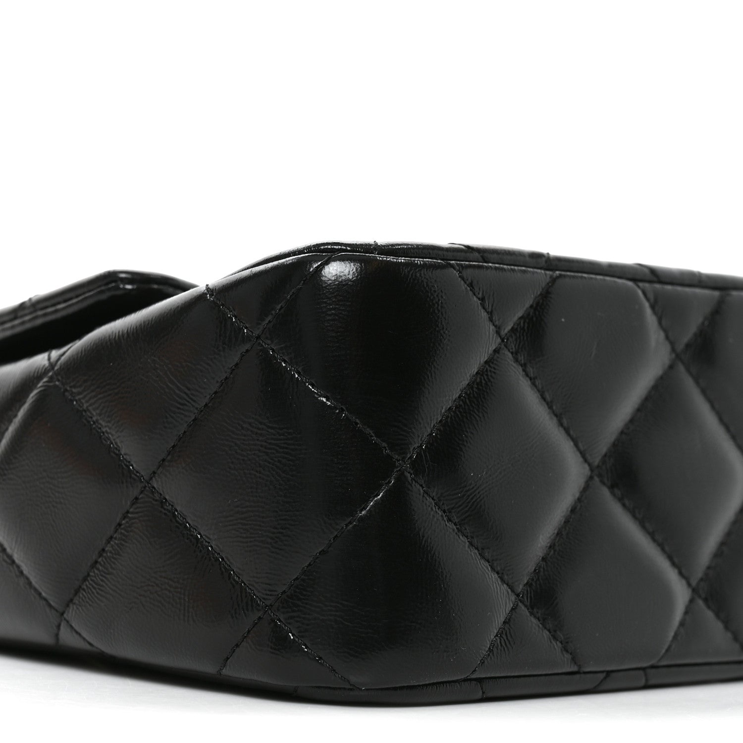 Chanel Shiny Lambskin Quilted Twisted Links Top Handle Flap Black 9 of 10