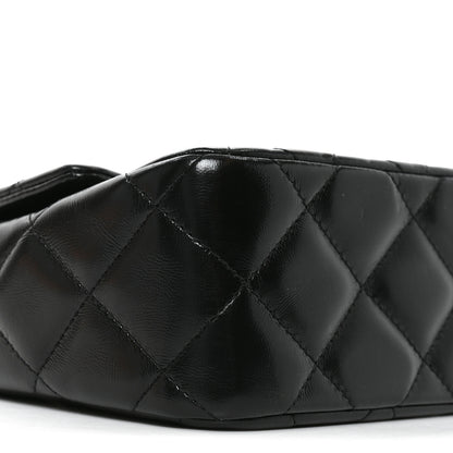 Chanel Shiny Lambskin Quilted Twisted Links Top Handle Flap Black 9 of 10
