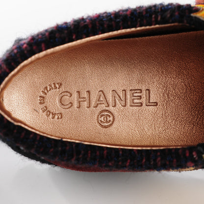 Chanel Tweed Suede Lambskin Sneakers 42 Black 9 of 10